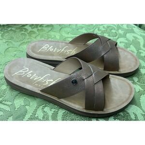 Blowfish Malibu Sandals Toasted Gold Slip On Sz 7.5 New